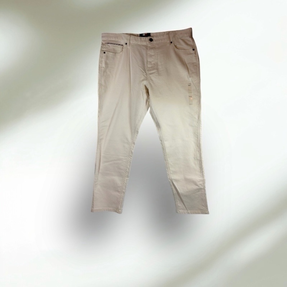 NWT  Tommy Hilfiger The Flex Mens Stretch Off White Jeans Denim Size 38x30